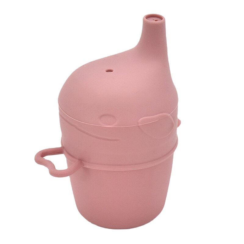 Gobelet à eau en Silicone de couleur Pure pour bébé, Anti-brûlure, de alimentaire, pour apprendre à boire, pour enfants, BPAFREE: 1set Bean Pink