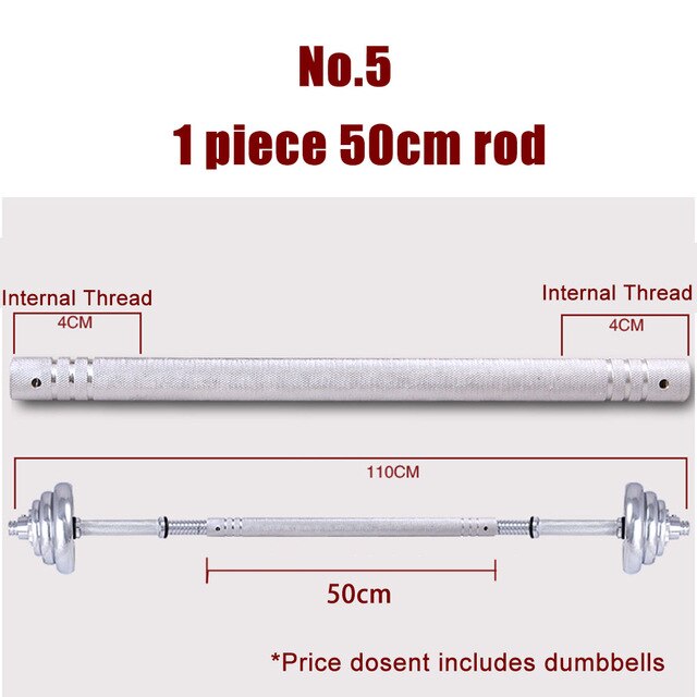Dumbbells Connecting Rod Bar Barbell Connector Fit 2.3- 2.5cm Fitness Home Weightlifting Equipment Muscle Body Building Exercise: 50cm