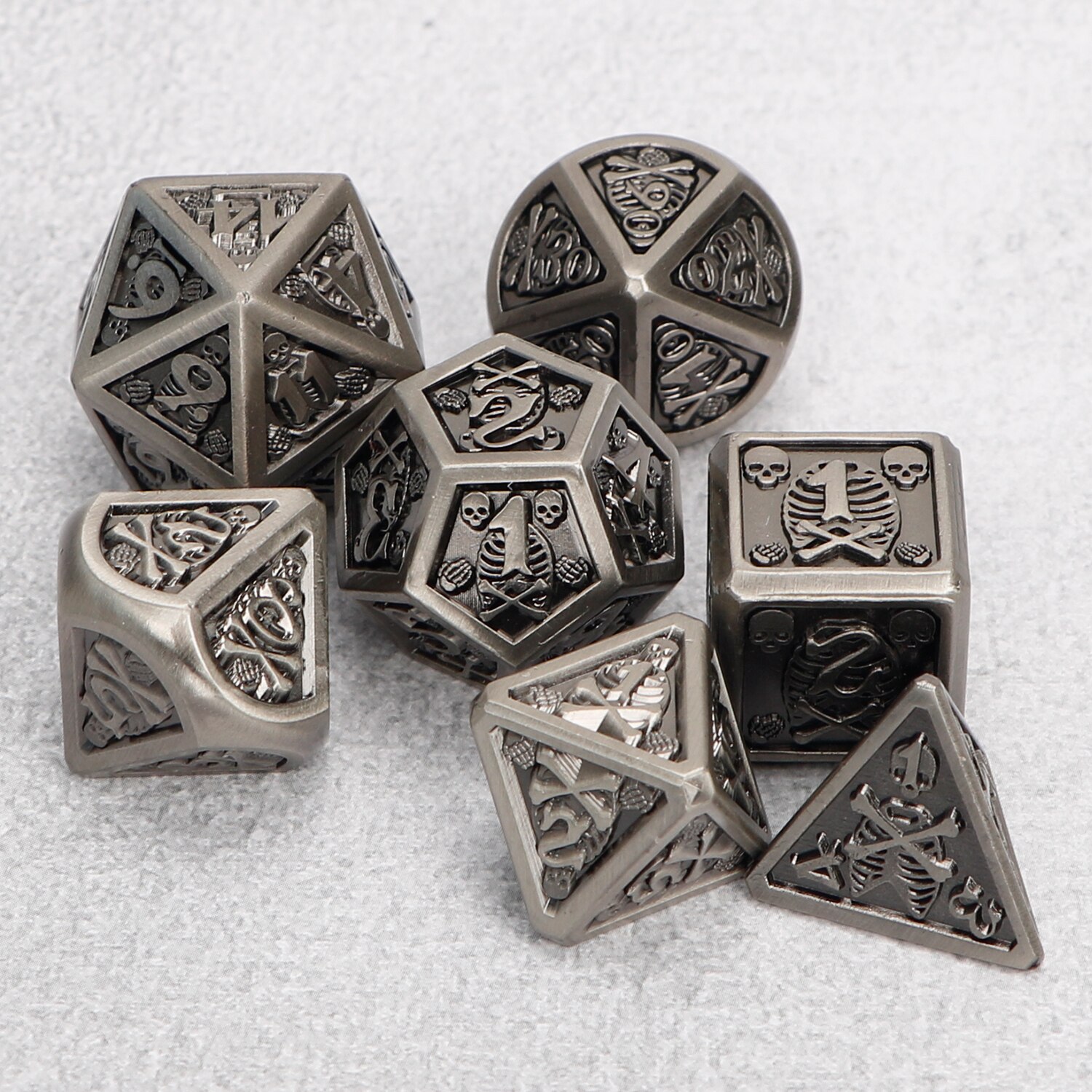 Mdn dés métal mdn jeu de dés solide métal polyèdre D & D dés TRPG jeux jeu de société dés donjon et Dragon d20 mdn dés mdn: TP12