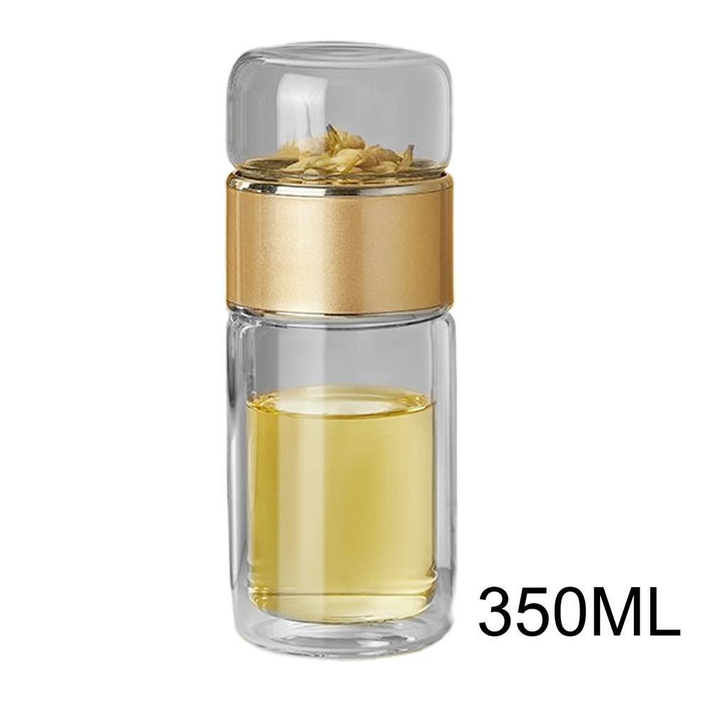 Botella de infusor de té de viaje, botella de agua de viaje a prueba de fugas, botella de té de separación de té y agua para té suelto, flor, hogar: S / Champán
