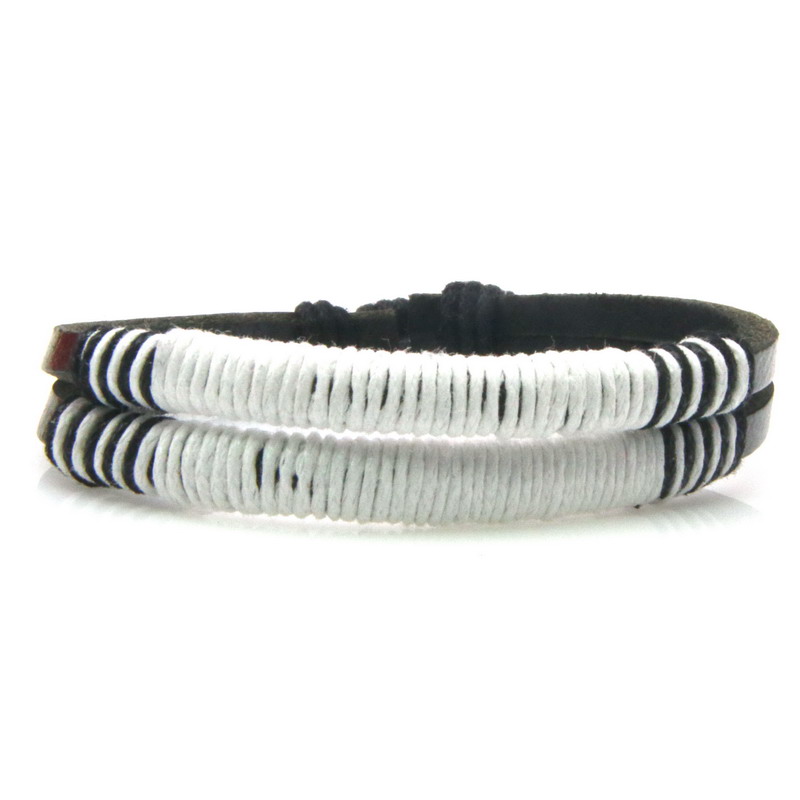 Punk Eenvoudige Stijl Mannen Brede Lederen Armband Vrouwen Handmatige Maken Lederen Armband Bedelarmband Lengte Verstelbare: SHJ18272