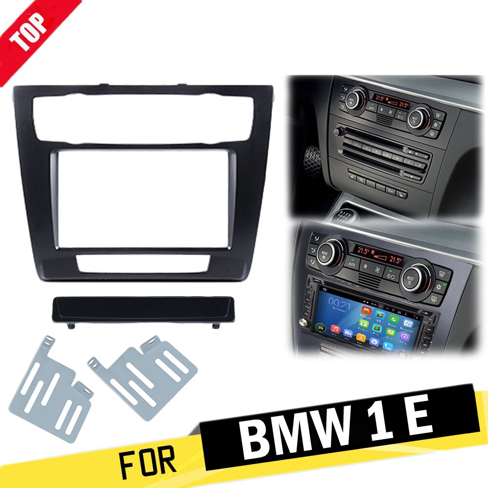 LONGSHI Double Din Car Radio Stereo Dash Mounting Kit for BMW 1 E81 E82 E87 E88 2007 Trim Audio Panel Facia Adaptor , 2din
