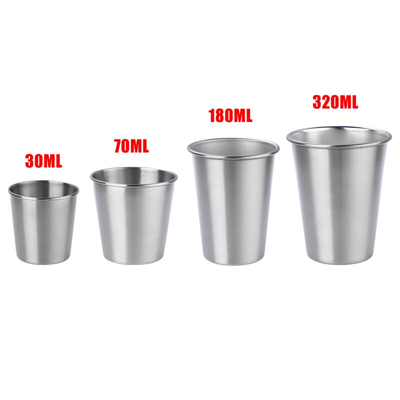 30/70/180/320ml metal kop krus drikke kaffe øl tumbler rejse hjemmekontor @ls: 4 stk