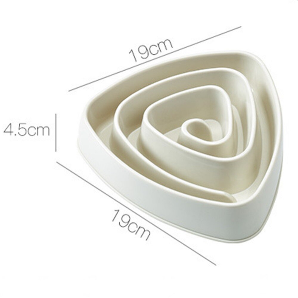 Triangle Slow Eating Puppy Kitten Plastic Food Feeding Pet Avoid Choke Feeder