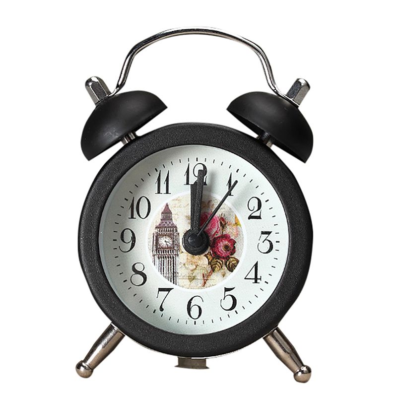 Popular Clock Small Bed Alarm Clocks Cute Mini Metal Small Alarm Clock Desk Alarm Clock Lovely Toy For Bedroom Home: B