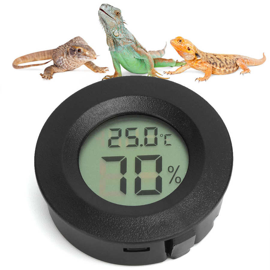 Embedded Ronde-Vormige Digitale Reptielen Thermometer Hygrometer Vochtigheid Temperatuur Meter Hoge Nauwkeurige Voor Reptielen