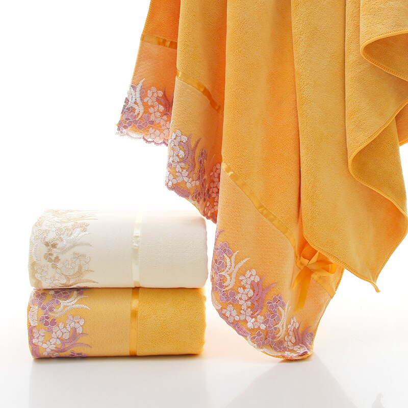 Juego De 3 unids/set De Toallas De baño con borde De encaje bordado para la cara, Toallas De microfibra, decoración De toalls Juegos absorbentes, baño De boda