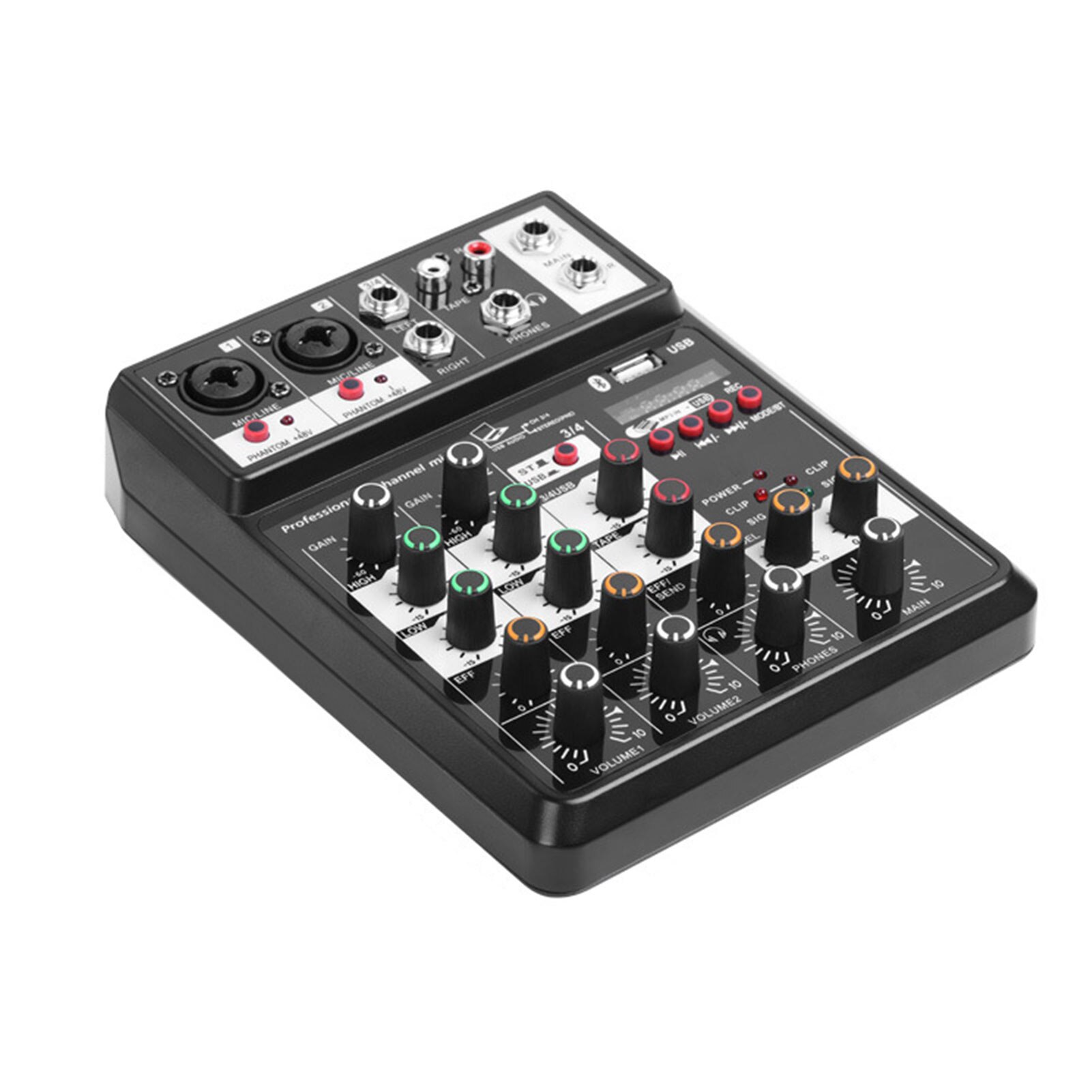 Compatible Multifunction Music Recording Party Sound Card Computer Home Audio Mixer Portable 4 Channel DJ