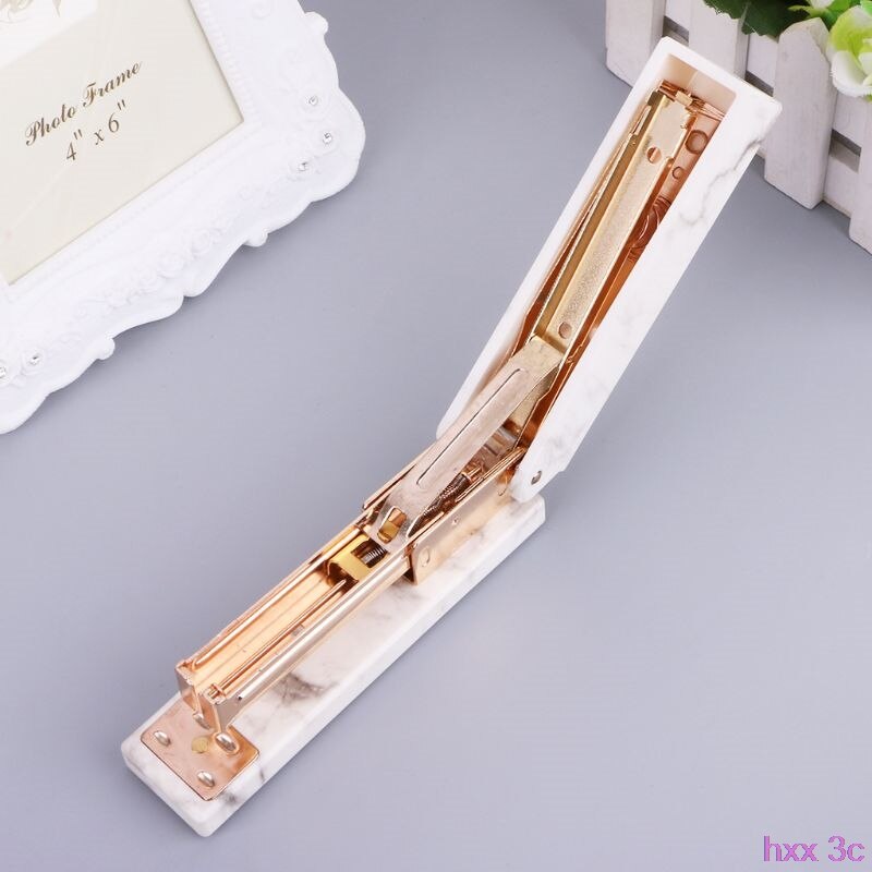 Marble Texture Stapler Manual Staples For Office Student School Home Stationery