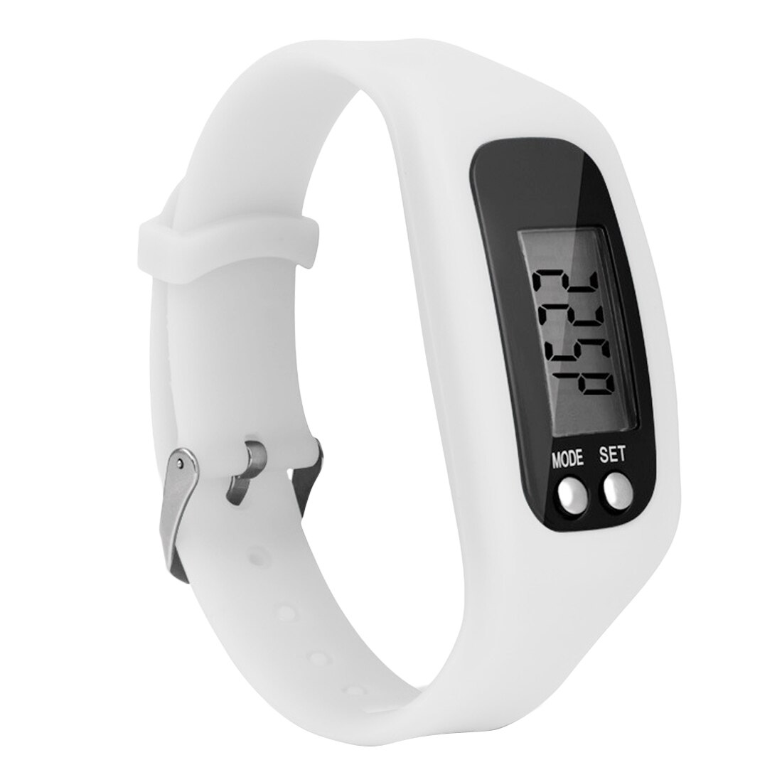 Brand Long-life battery Multifunction Digital Fitness Watch LCD Pedometer Running Step Calorie Walking Distance Counter: White