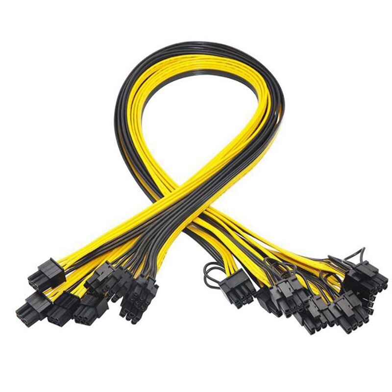 8Pcs 8 Pin PCI-E To 2 PCI-E 8 (6+2) Pin Power Cable &amp; 10Pcs 16AWG 6 Pin PCI-E To 8 Pin (6+2) PCI-E GPU Power Cable