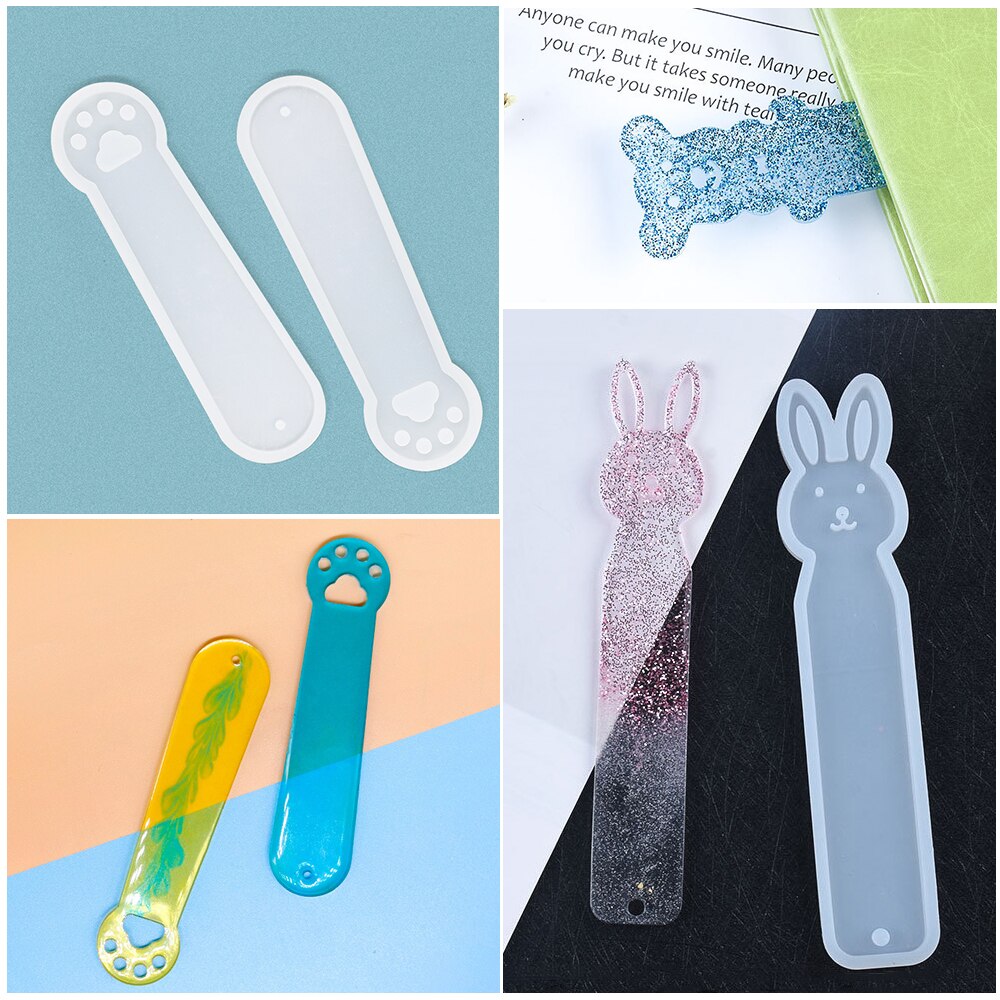DIY Resin Jewelry Silicone Molds Tools Set For Notebook Cover A5 A6 A7 Silicone Bookmark Resin Mold With Book Rings
