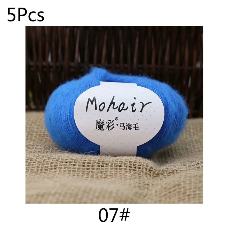 5 Rolls 125g Soft Thin Angola Mohair Yarn Fine Baby Wool Hand Knitting Crochet Y5LE: 5AC203337-7
