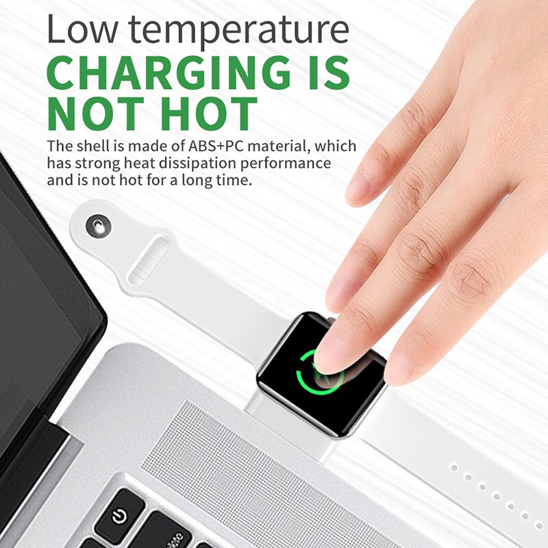 Base de carga inalámbrica iwatch, cargador magnético 2W MAX, conexión USB portátil pequeña, cargador de reloj inalámbrico ABS + PC