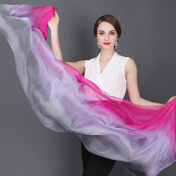 100% moerbei zijde sjaal natuurlijke echte zijde Vrouwen Lange sjaals Sjaal Vrouwelijke hijab wrap effen kleur 180x70 CM: 8