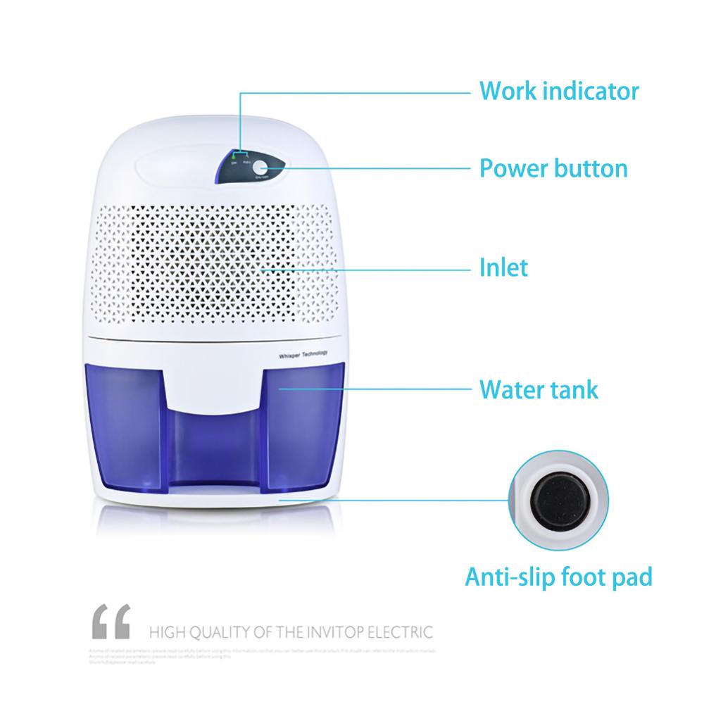 Mini Smart Dehumidifier Small Dehumidifier Moistureproof Device Intelligent Humidity Control for Bedroom Bathroom Garage Rooms