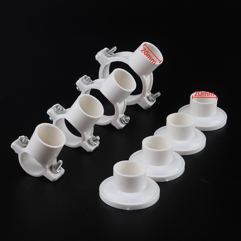 4 kpl 20mm 25mm 32mm 40mm pvc putken kannatin vesiputkipidike puutarhakasteluliitin liittimet kova putkikiinnike