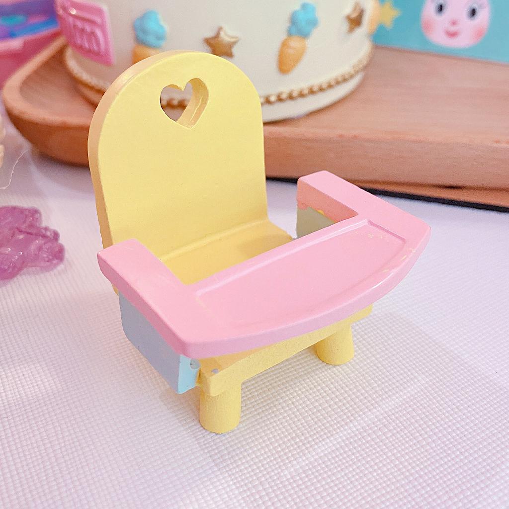 Cartoon Dollhouse Furniture Wedding Cake Topper Model Statue Accessories: Dining Chair