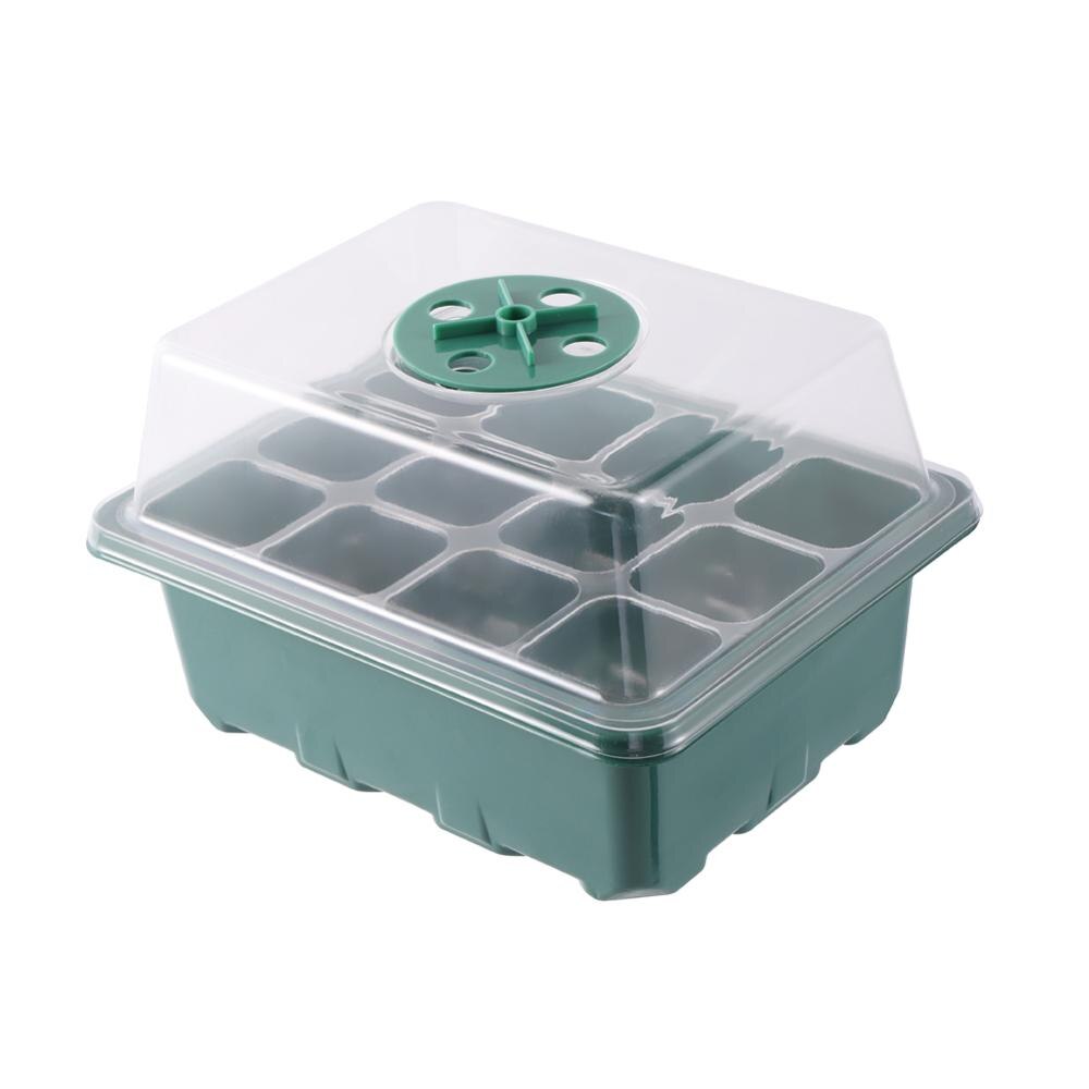 Bandeja semillero de 12 orificios para cultivo de plantas, maceta, germinación de semillas, Vivero, caja con tapa, jardín, balcón, 5 unidades
