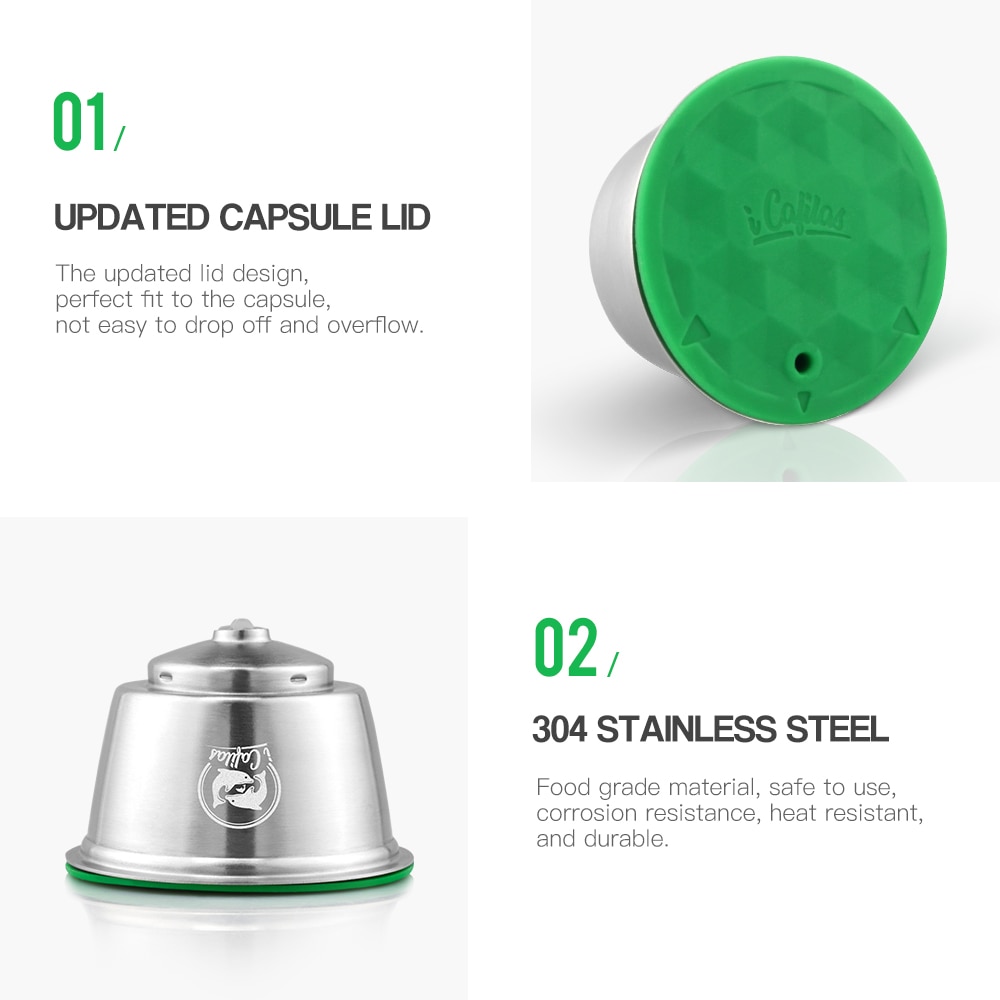 in ACCIAIO INOX in Metallo Riutilizzabile Dolce gusto Capsula & 3rd Plasti ForNescafe Macchina per il Caffè Riutilizzabile Dolci Filtro Gocciolatore Manomissione