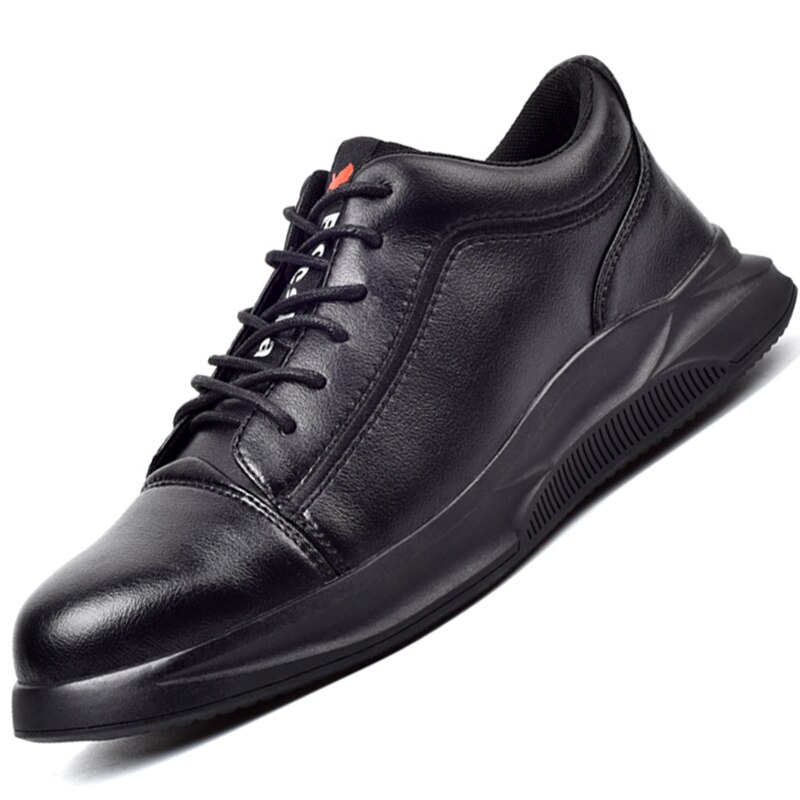 Lederen Veiligheidsschoenen Mannen Stalen Neus Schoenen Anti-Smash Anti-Lek Werkschoenen Waterdichte Mannen Schoenen Anti-brandwonden Industriële Schoenen: black Leather / 41