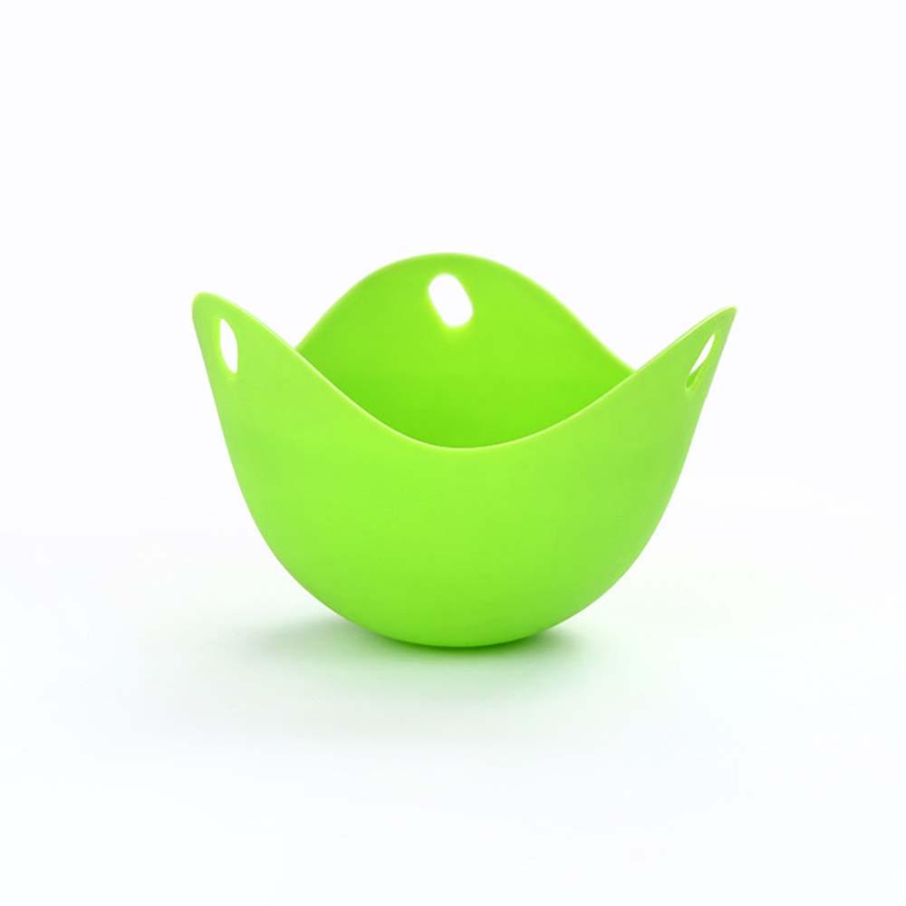 Meijuner Egg Poachers High Temperature Resistant Silicone Egg Cooker Environmentally Silicone Steamed Egg Tray For Home Decor: green