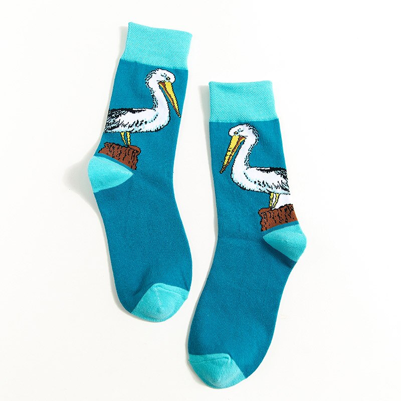 Sokken heren lente en herfst street wild sports crew sokken met cartoon dieren tube sokken: 4