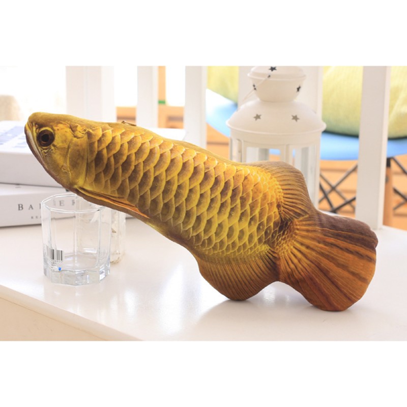 Katteurt kat legetøj fisk 7 stil blødt interaktivt kæledyrslegetøj til katte killing bid tygge ridse kat legetøj kat til leg kæledyrsforsyninger: Arowana glod / 30cm