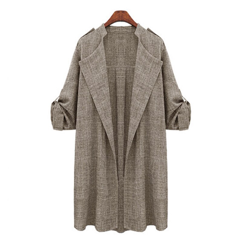 femmes veste ouverte devant manteau longue cape coupe-vent pardessus printemps automne cascade Cardigan dame Blusas chaqueta mujer: 1 / XXL