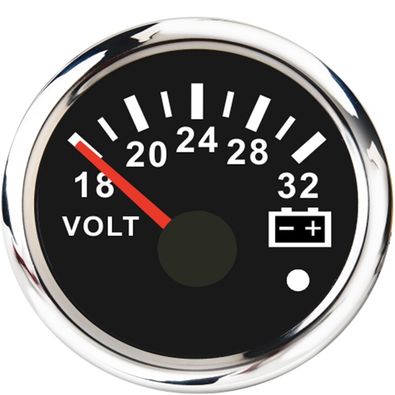 Waterdichte IP67 Auto Marine Voltmeter Volt Meter Gauge 16-32 Volt 8-16 Volt Auto Voltage Meters Met lage Voltage Waarschuwing Licht: BS 18-32V