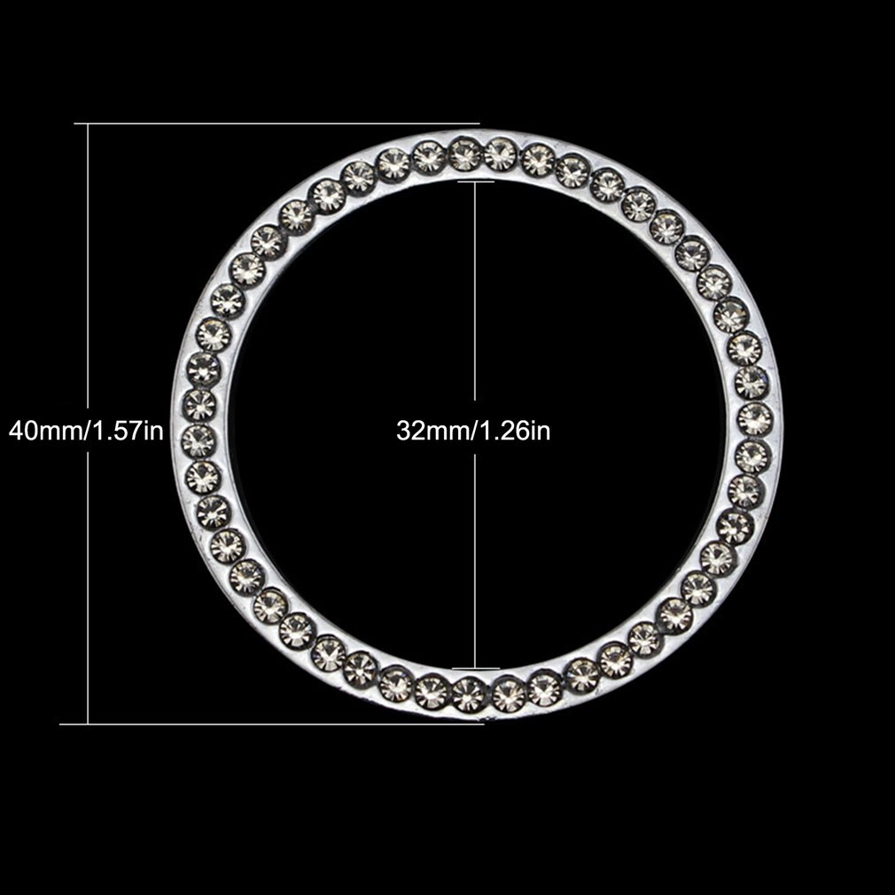 Luxury Bling Rhinestone Start Engine Decorative Decal Universal Car Styling Start Stop Button Ignition Key Ring