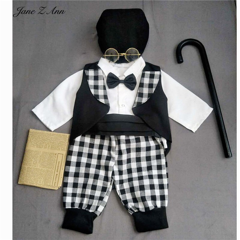 Jane Z Ann Kinderen Fotografie Kostuum Props Baby Foto Kleding Little Grootvader Fotostudio Foto Kostuum Thema: gentlemen set / 1 year size