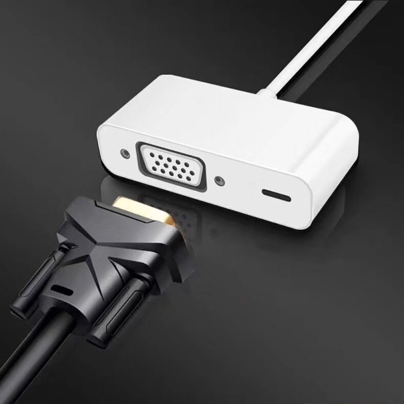 Voor ipad iphone 8Pin Interface naar VGA Adapter 1080p HD Video Converter Adapter Voor iphone 5 s/6 /6 s/7/8/X ipad