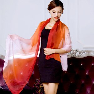 Foulard en soie pour femme, châle, hijab, dégradé, couleur unie, long, musulman: 16