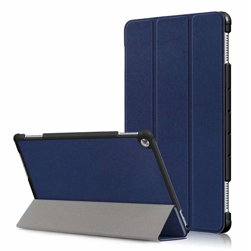 Case for Huawei MediaPad M5 Lite 10 BAH2-W19/L09/W09 Ultra Slim Pu Leather Stand Cover for Media Pad M5 Lite 8.0 Case+film+pen: Dark Blue / M5 Lite 8.0 inch