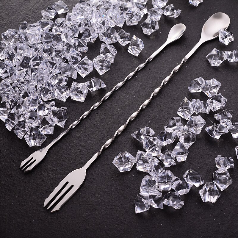 Stainless Steel Bar Spoons Cocktail Drink Mixer Muddler Stirring Mixing Stir Spoon Ladle Cocktail Shaker Spoon Bar Accessories