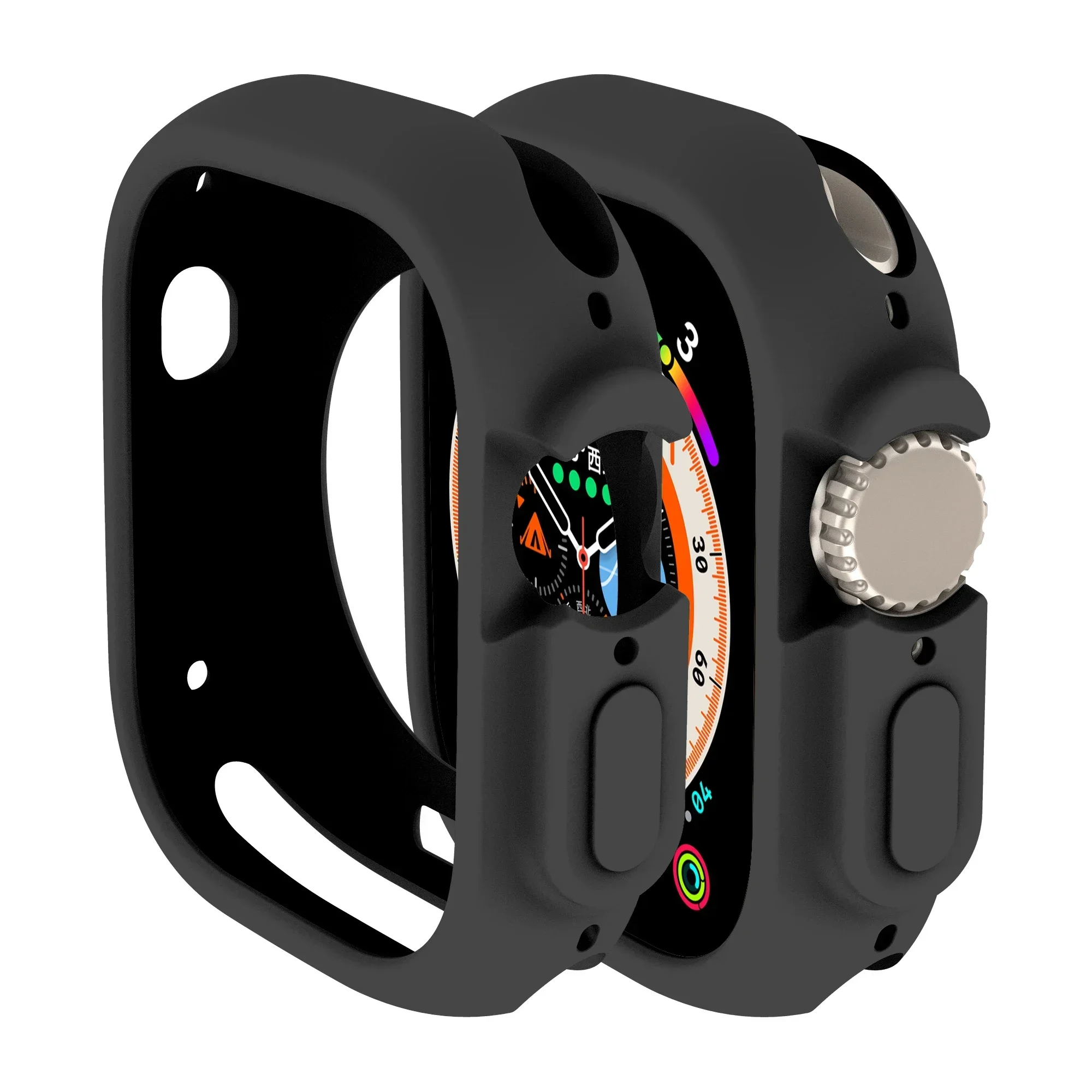 Hoesje voor apple watch ultra 2 met 49mm bandjes, rondom schokbestendig, tpu-beschermend, zacht siliconen bandje, bumper, krasbestendig.: Hemelsblauw / 7 inch en groter