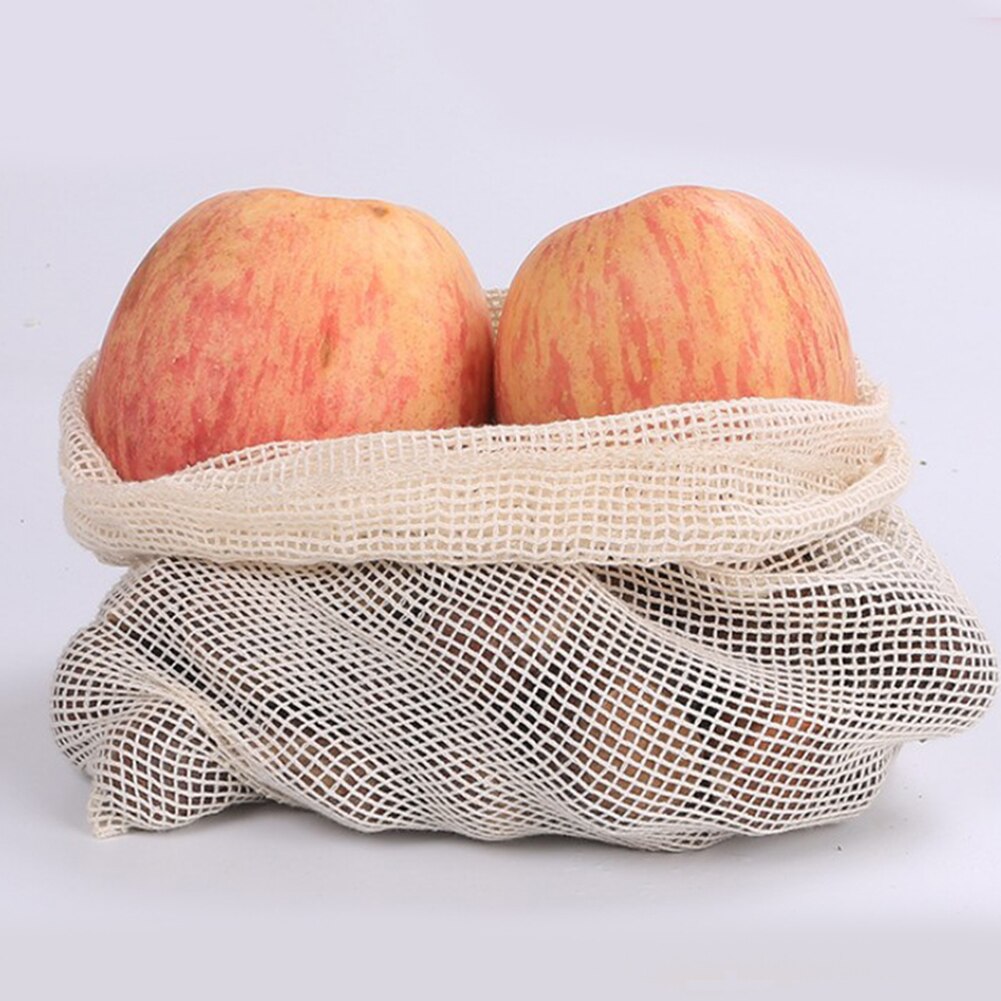 Reusable Gemüse Taschen Baumwolle Einkaufstasche Net Kordelzug Waschbar Küche Home Obst Lagerung Eco Tasche Mesh Einkaufstaschen