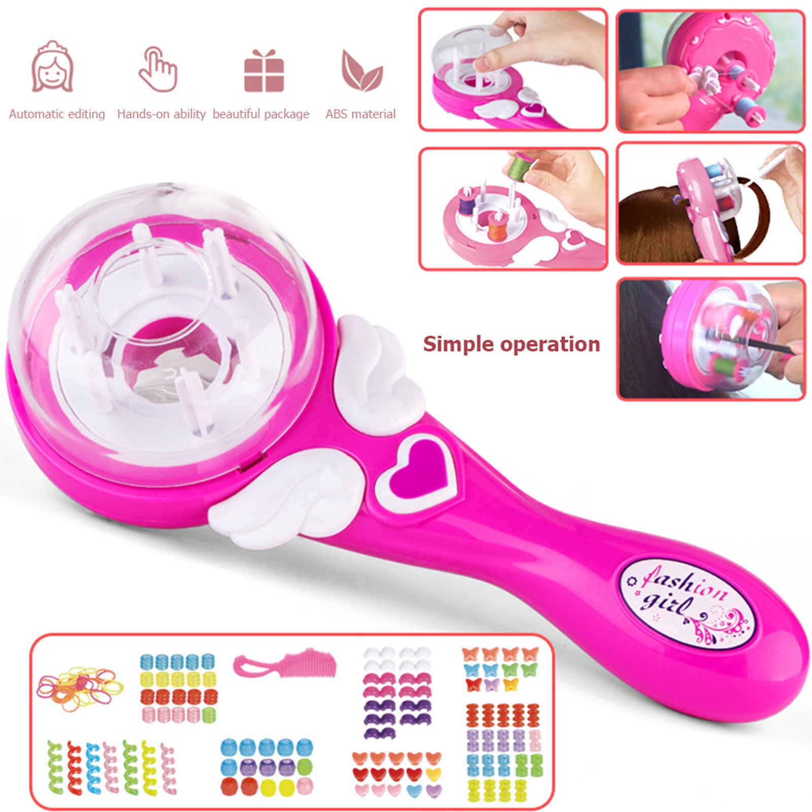 Electric Automatic Hair Braiding DIY Hairstyle Twist Braider Machine Hair braid Weave Roller Toys For Girls