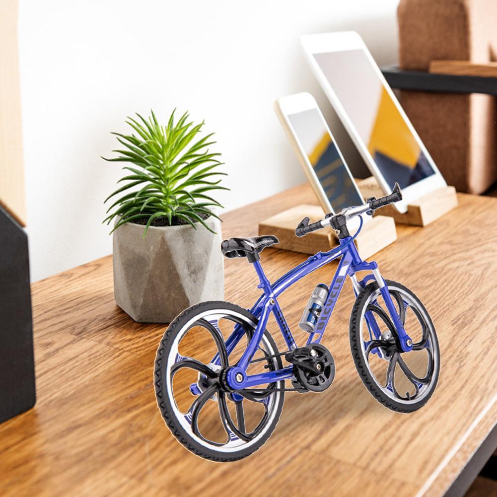 Mini bicicleta modelo resistente ao desgaste dobrável liga bicicleta ornamento simulação decoração coleção brinquedos para crianças