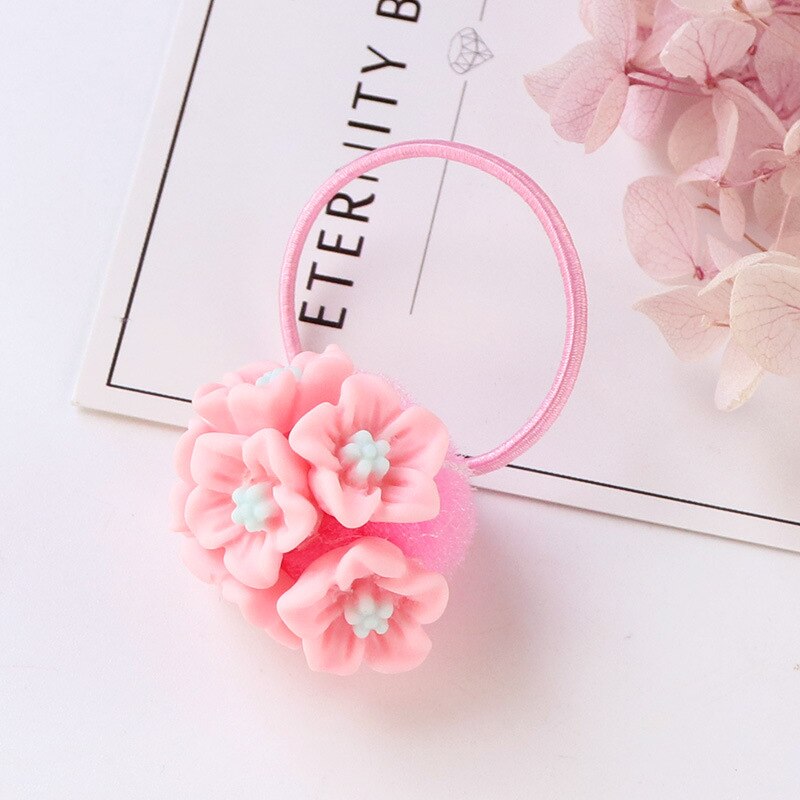 Schattige meisjes bloemenbal haarbanden kinderen elastische haarbanden kinderen haarkoorden hoofdtooi meisjes hoofdbanden haaraccessoires
