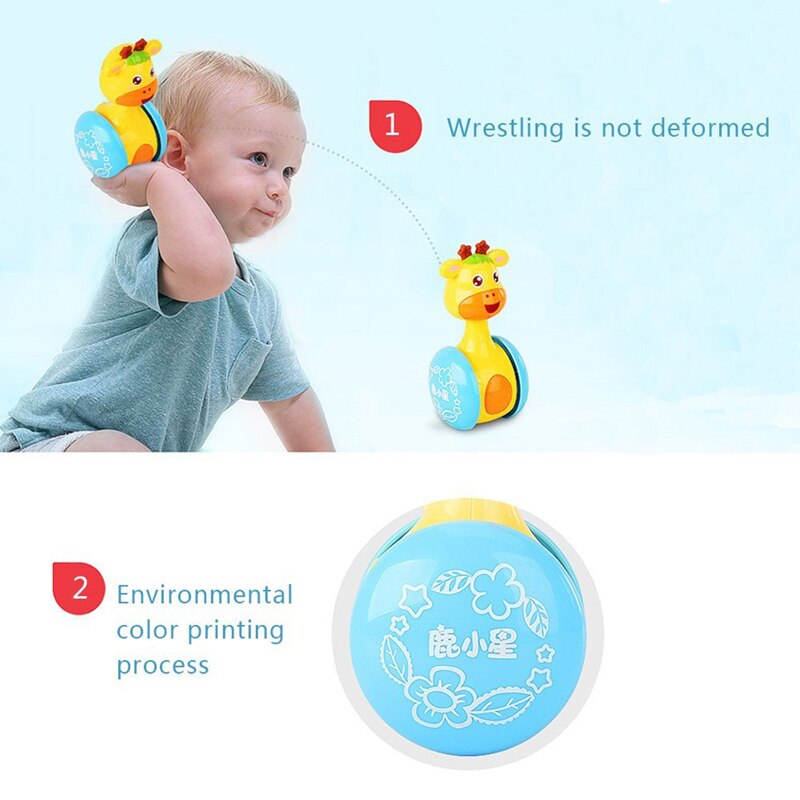 Baby Tumbler Doll Rattles Baby Toys Sweet Bell Music Roly-poly Learning Education Toys Animal Giraffe Rattles