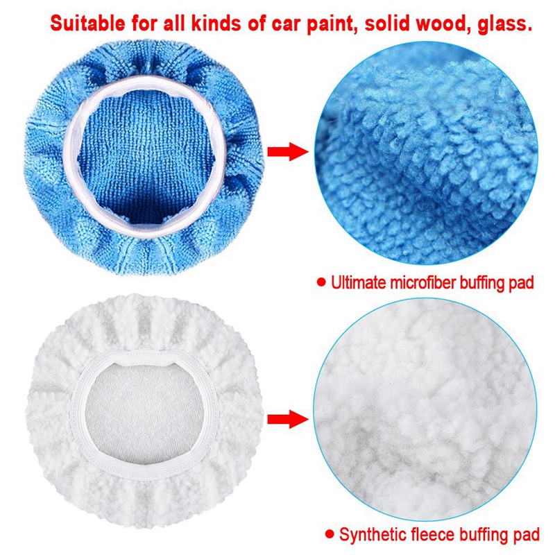 Ensemble de bonnets de polissage de voiture, lot de 16, 5 à 6 pouces, dont 12, Bonnet de polissage en microfibre et 4 paquets