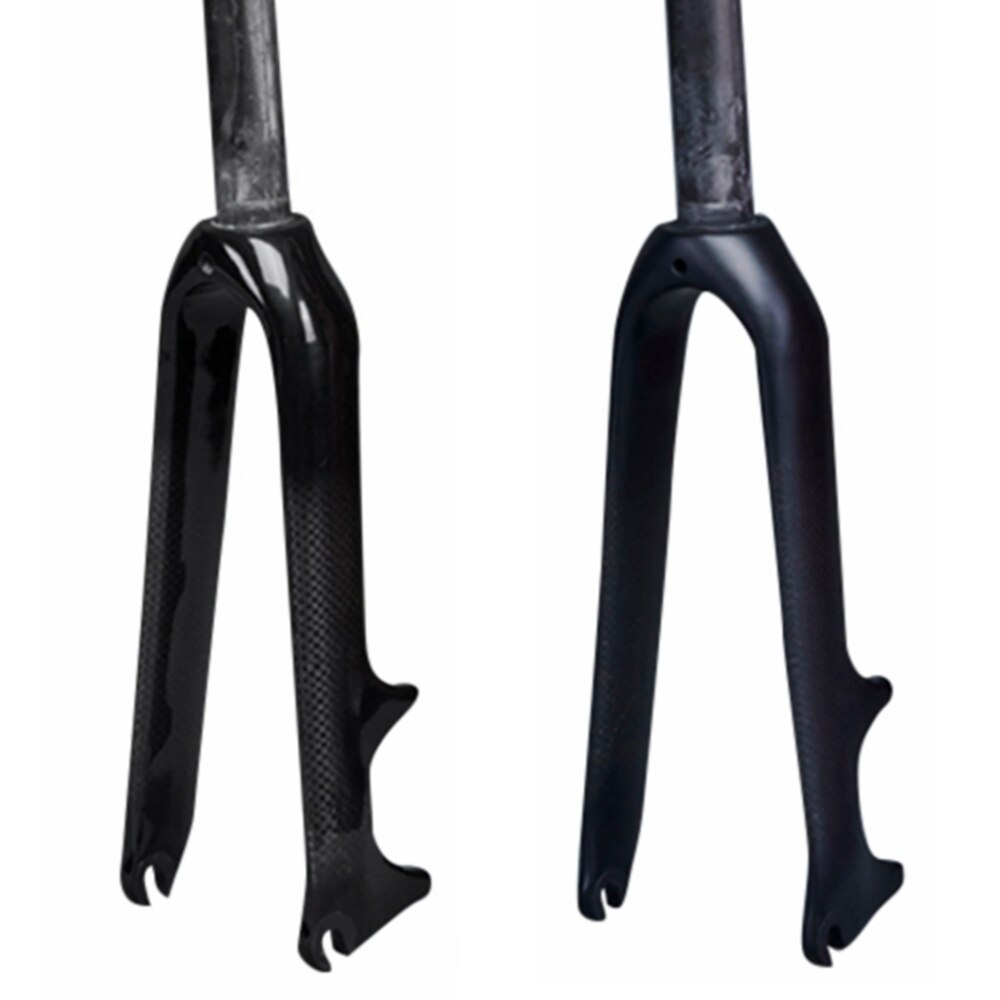 Glossy / Matte 3K Carbon Fibre Folding BMX Bike Fork Bicycle Front Forks 14 16 18 20 22"inch Steerer Tube 28.6mm Disc Brake