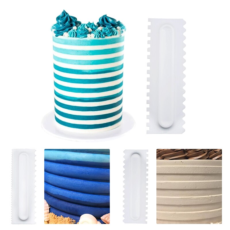 3 Stks/set Cake Decorating Kam Icing Fondant Spatels Soepeler Plastic Cake Schraper Gebak Texturen Keuken Bakken Tools