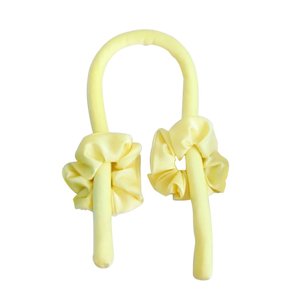 Heatless Curling Rod Headband No Heat Curls Ribbon Hair Rollers Sleeping Soft Headband Foam Hair Curlers DIY Hair Styling Tools: C-Yellow