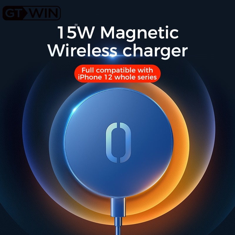 GTWIN blue Magsafe phone Wireless charger 15W Magnetic Fast Wireless charging For iPhone 12 12ProMax 12mini