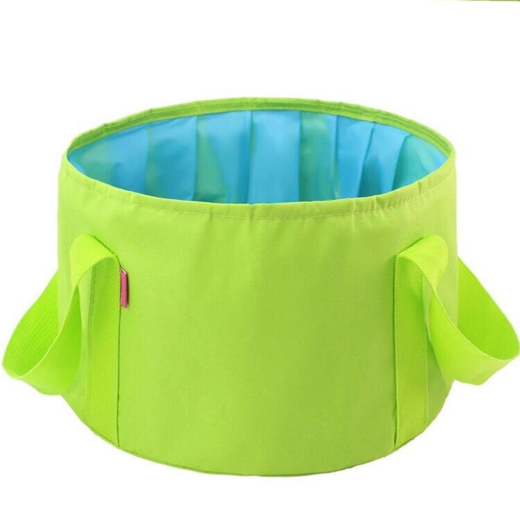 15L Tragbare draussen Reise Faltbare Falten Camping Waschbecken Eimer Schüssel Waschbecken Waschen Camping Wasser Eimer Reise Verwenden Becken: Licht Grün