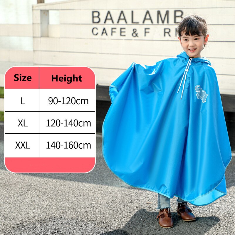 Kocotree Raincoat for Children Cartoon Kids Girls Rainproof Rain Coat Waterproof Poncho Boys Rainwear Kindergarten Baby Rainsuit: New style blue / L