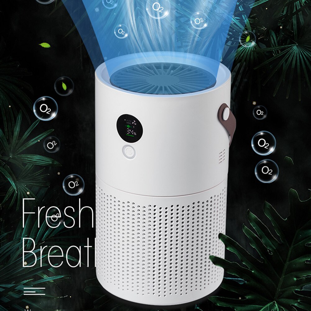 Battery Powered Mini Air Purifier for Home Office Car Portable Air Cleaner Fresher Negative Ion Generator withDisplay Screen